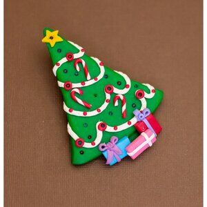 Vintage Decorative Candy Canes Christmas Tree Brooch - U23